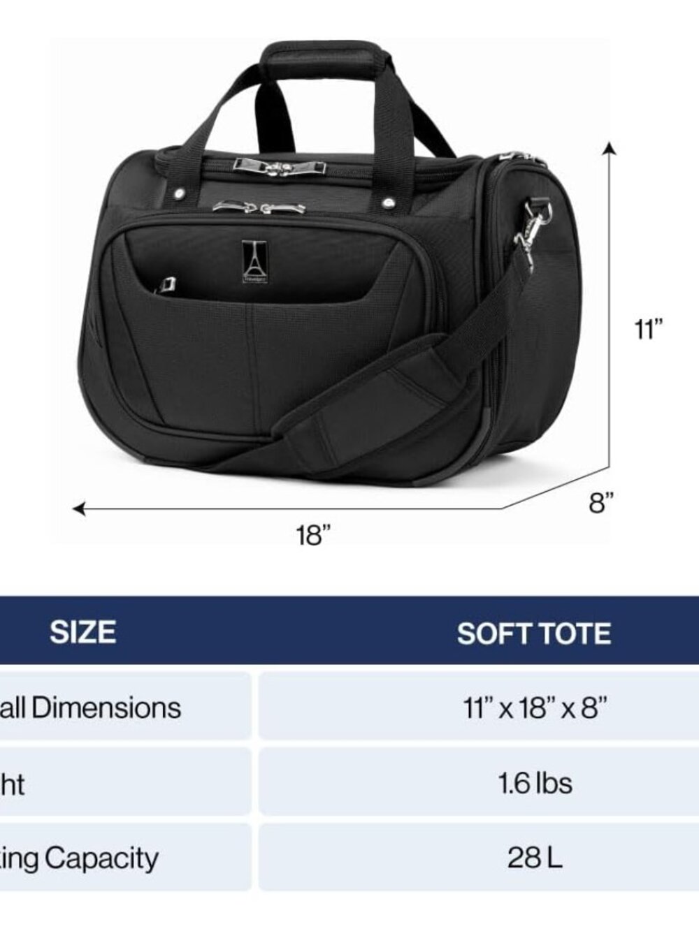 Maxlite 5 Softside Lightweight Underseat Carry-On Travel Tote, Overnight Weekend - Picture 3 of 8